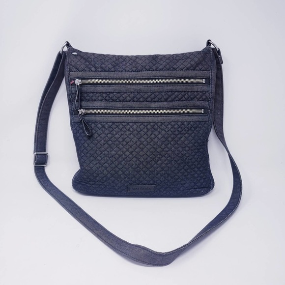 Vera Bradley Quilted Denim Navy Crossbody Bag - Picture 1 of 11